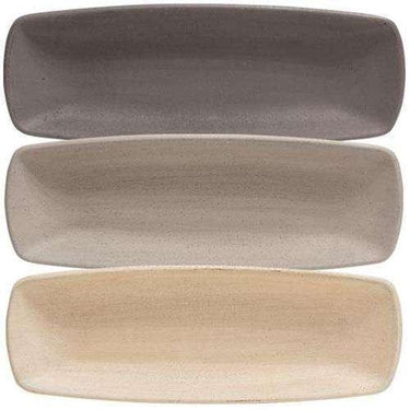Stoneware Squared Oval Dish, 3 asstd. - The Fox Decor
